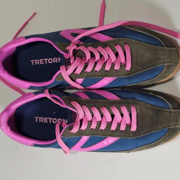 Tretorn Rawlins 2.0 women’s Retro Olive Pink Navy Sneakers size W 7 - Picture 3 of 9